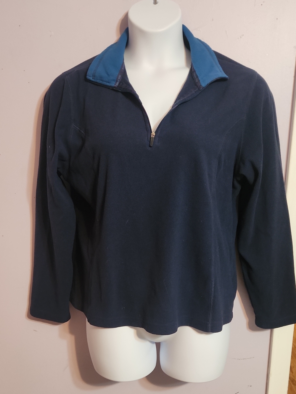 Lands' End Quarter-Zip Pullover in Blue XL